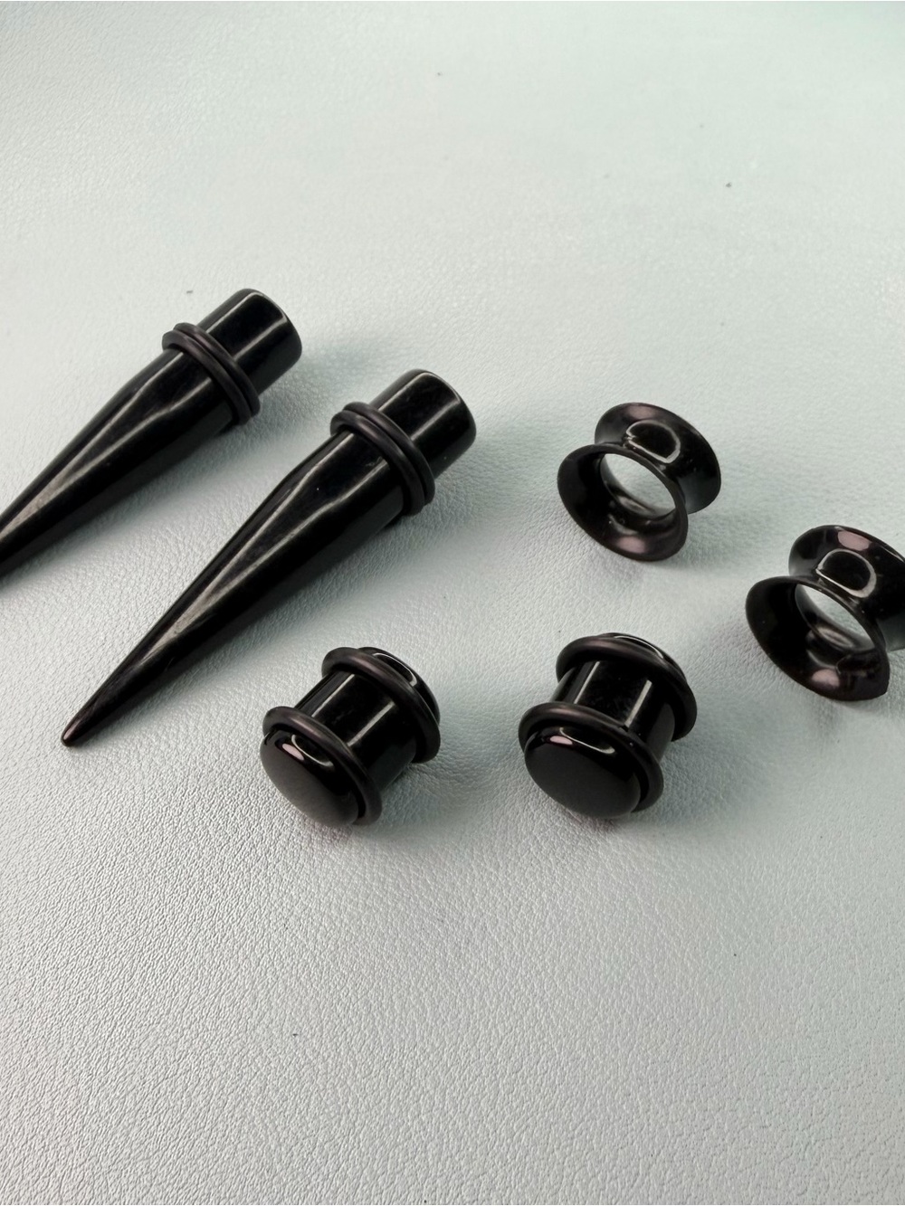 Black Acrylic Ear Stretching Kit - Tunnel Plugs & Tapers